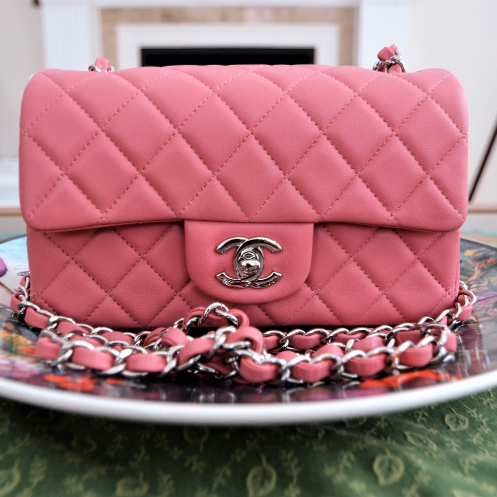 SOLD CHANEL Rectangular Mini Pink - Picture 1 of 8